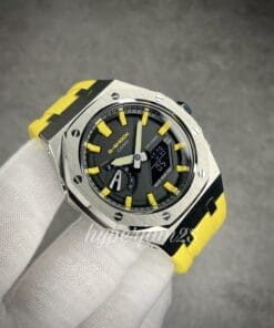 front view 2 of custom casioak gshock ga2100 yellow